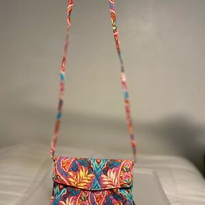 Vera Bradley Strap Wallet Paisley in Paradise Colorful Pattern Women's Bag